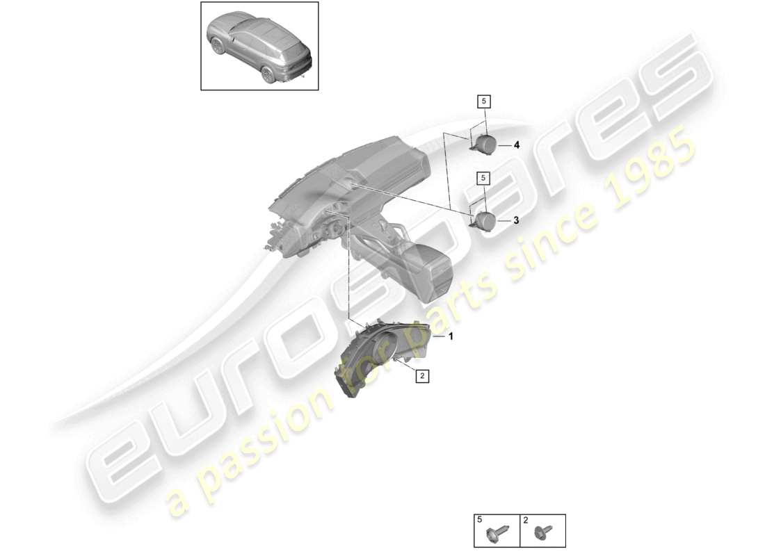 porsche 2022 (cayenne e3 9ya/9yb) strumento combinato cronometro bussola d - 28.05.2018>>- 05.04.2020 diagramma delle parti