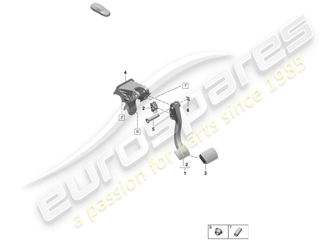 porsche 2025 (macan-e) pedale del freno schema delle parti