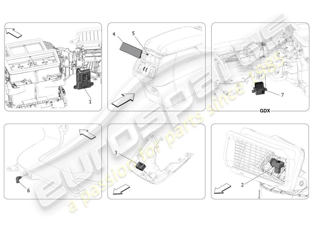 maserati grecale gt (2023) unità a/c: schema delle parti controllo elettronico