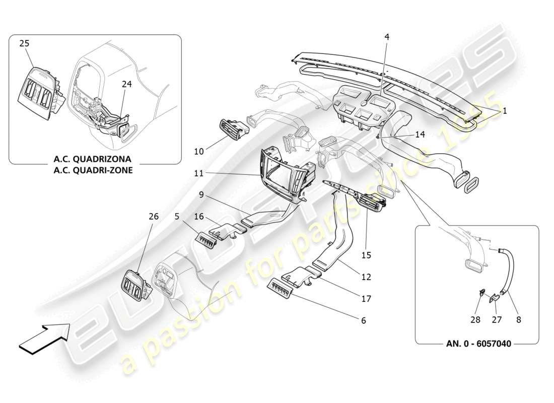 maserati levante (2020) unità a/c: schema particolare diffusione
