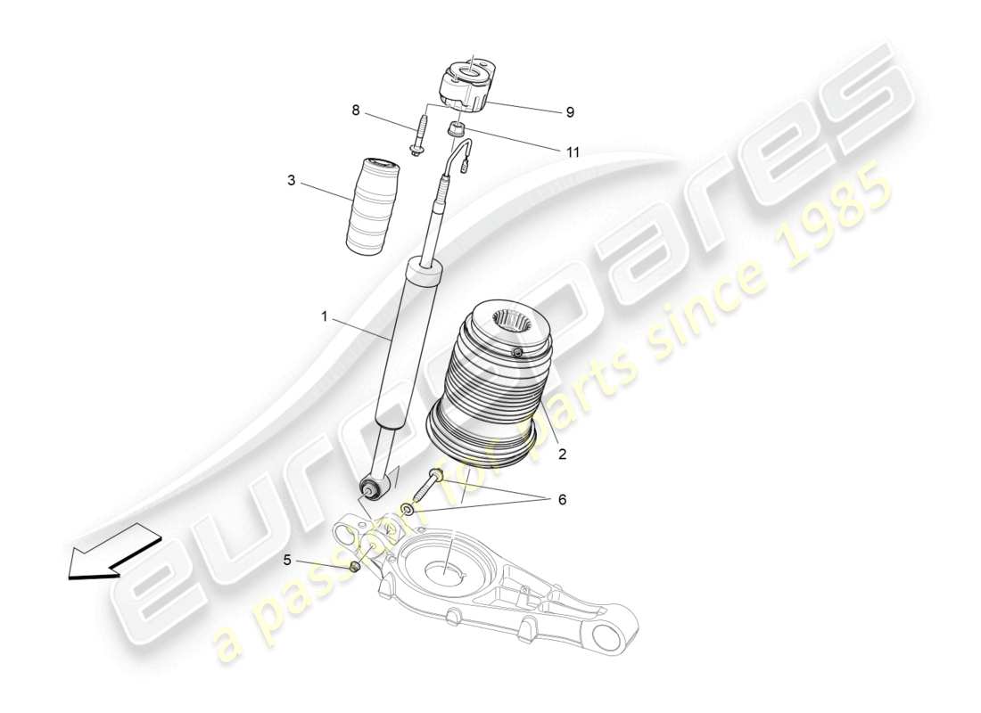 maserati levante (2018) dispositivi ammortizzatori posteriori diagramma delle parti