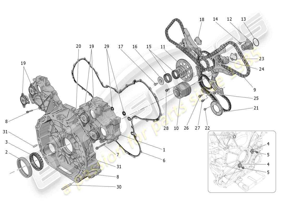 maserati mc20 (2023) tempistica diagramma delle parti