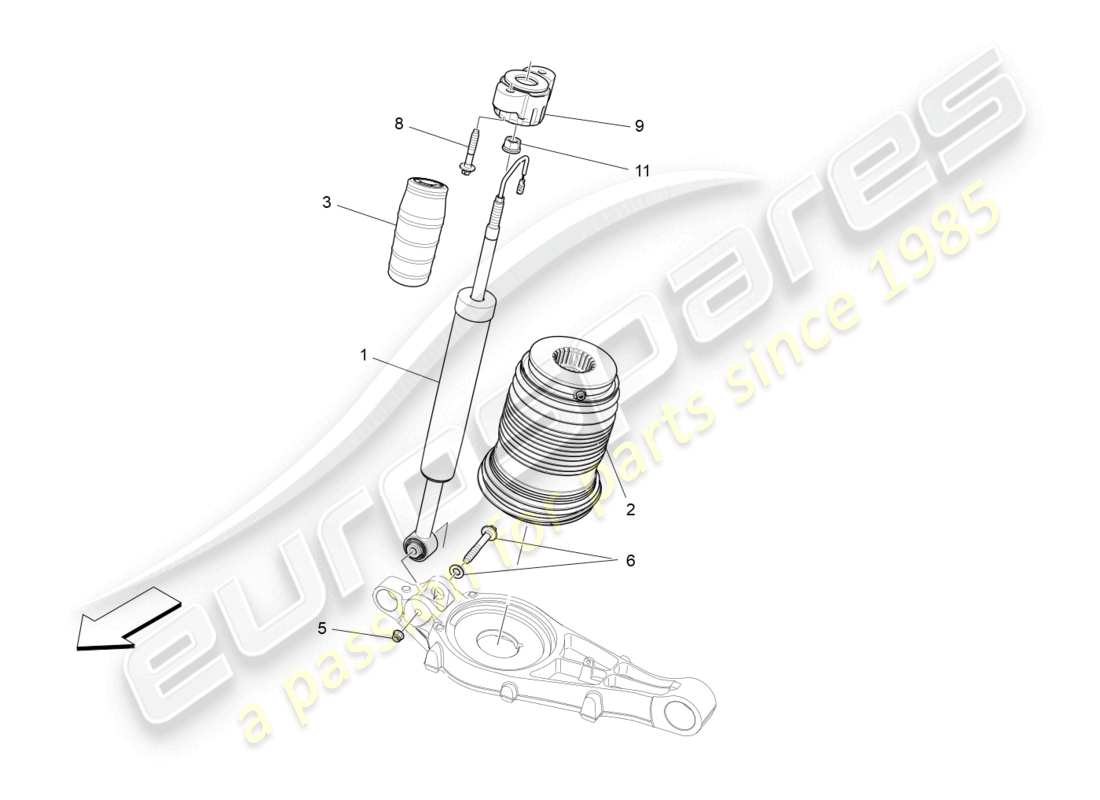 maserati levante zenga (2020) dispositivi ammortizzatori posteriori diagramma delle parti