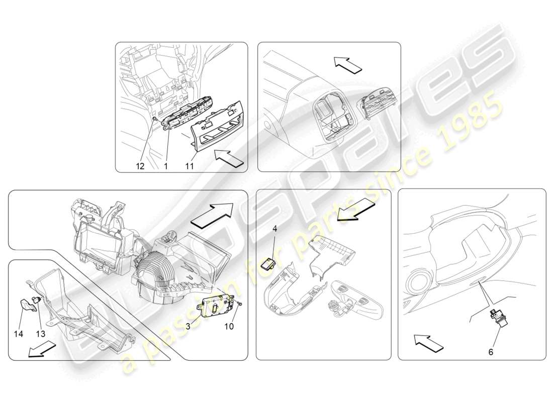 maserati ghibli fragment (2022) unità a/c: schema delle parti controllo elettronico