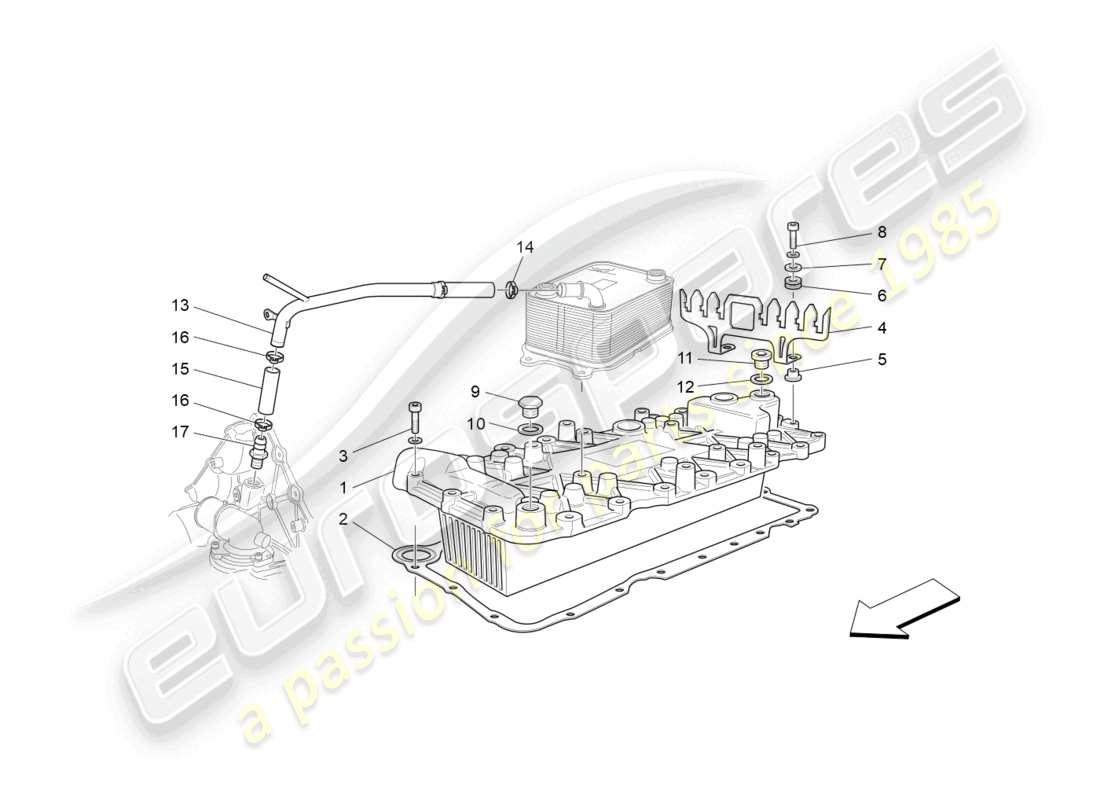 maserati grancabrio mc (2013) diagramma delle parti dello scambiatore di calore