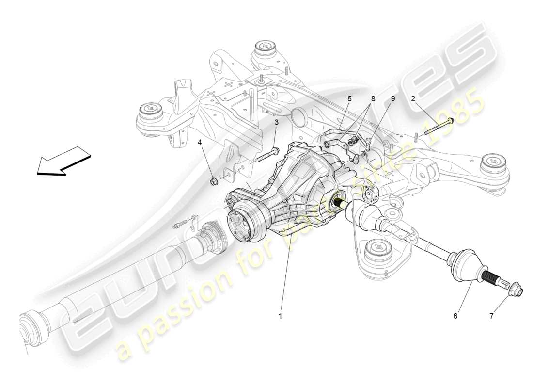 maserati levante (2017) semi differenziali e assali posteriori diagramma delle parti