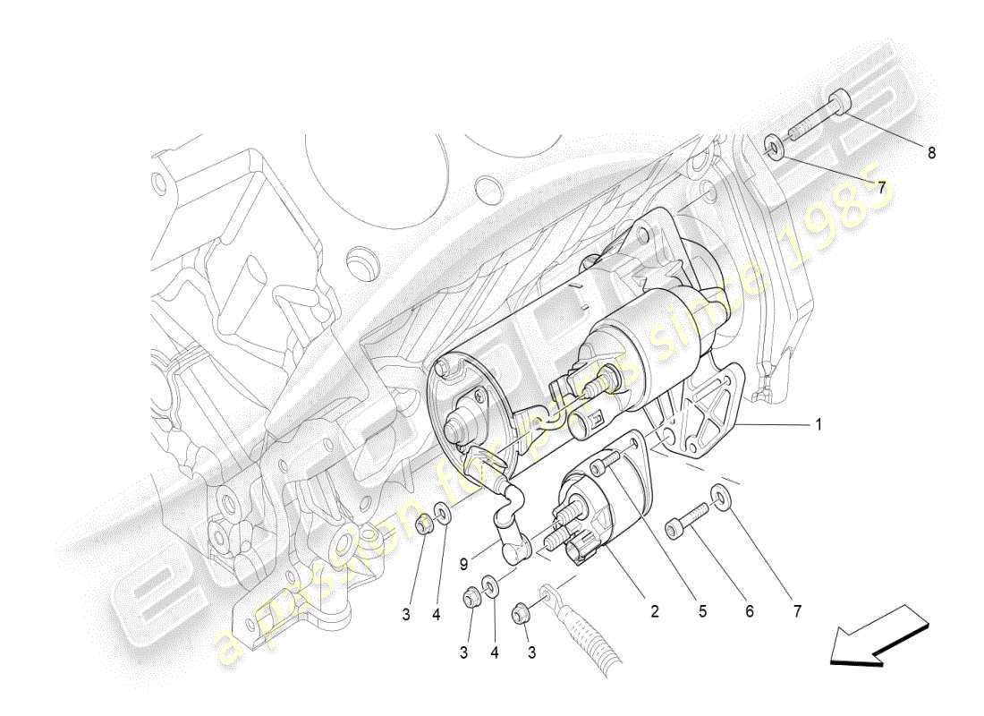 maserati ghibli (2019) controllo elettronico: diagramma delle parti di accensione del motore