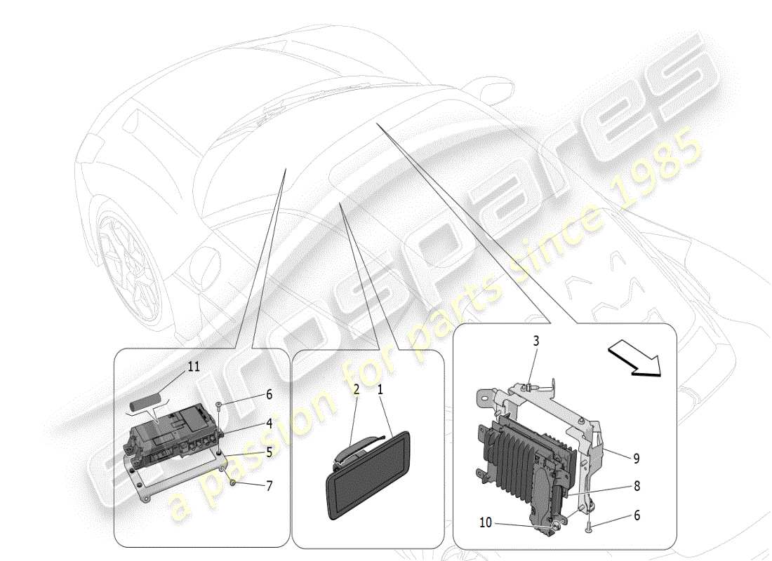 maserati mc20 (2024) sistema informatico diagramma delle parti