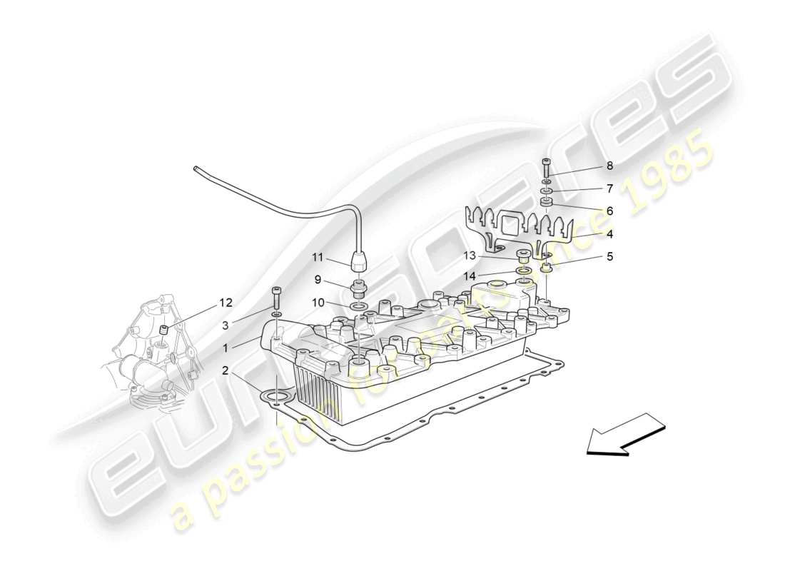 maserati granturismo mc stradale (2011) scambiatore di calore diagramma delle parti