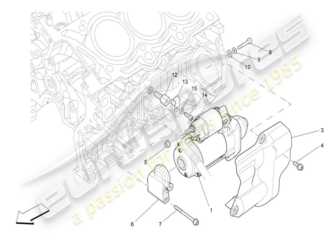 maserati ghibli (2019) controllo elettronico: diagramma delle parti di accensione del motore