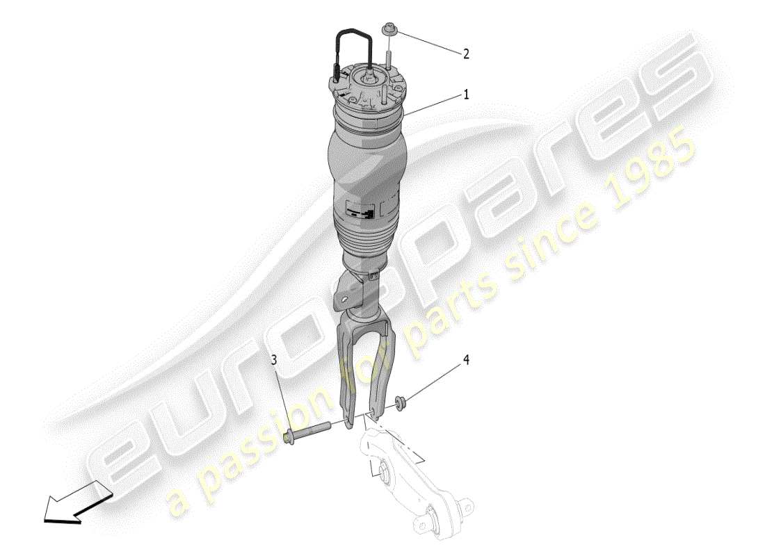 maserati grecale modena (2023) dispositivi ammortizzatori anteriori diagramma delle parti