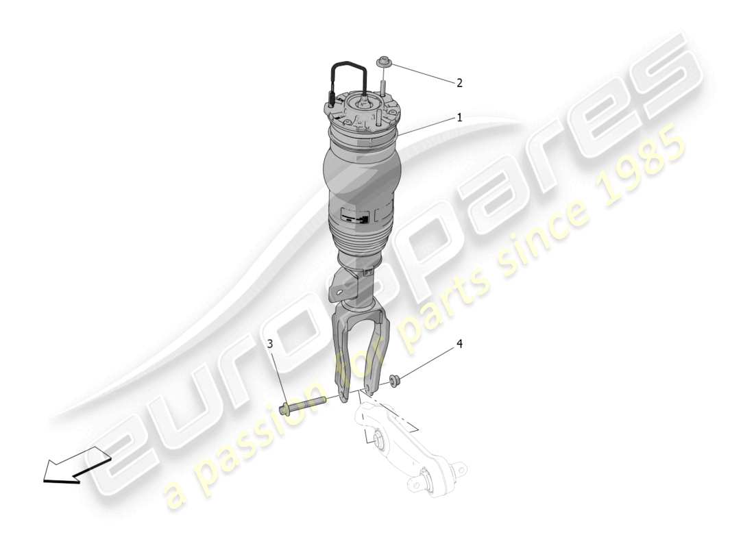 maserati grecale trofeo (2023) diagramma delle parti dei dispositivi dell'ammortizzatore anteriore