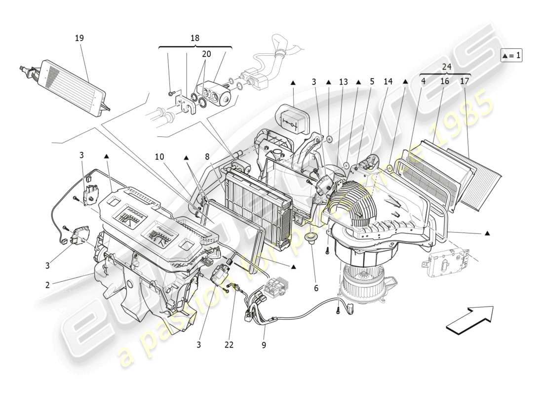 maserati levante (2018) unità a/c: dispositivi di plancia schema particolare