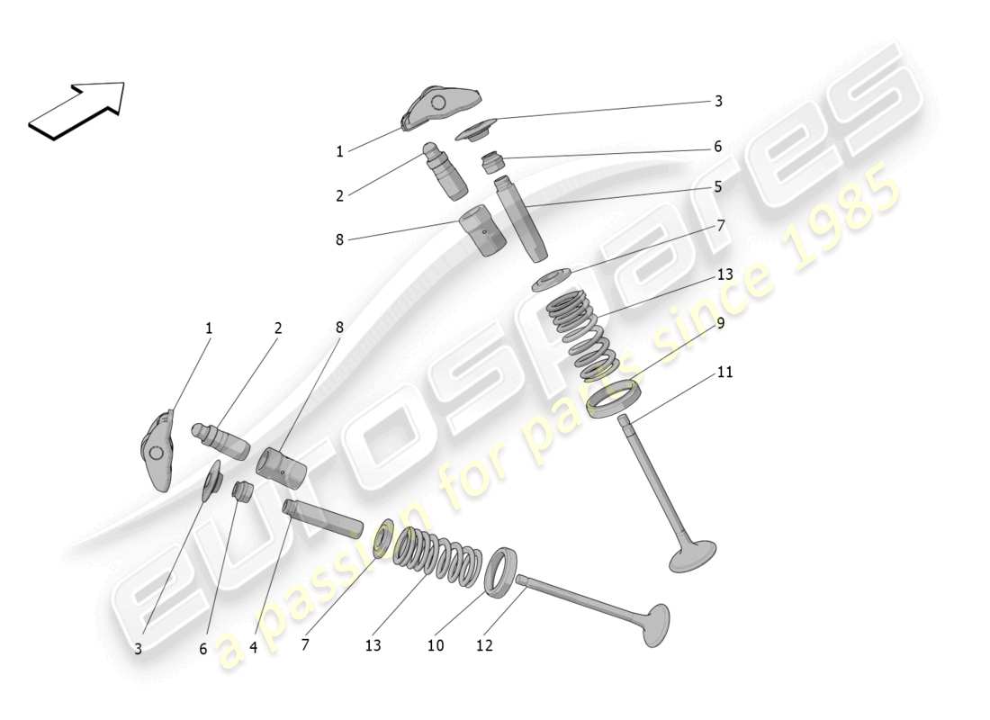 maserati mc20 (2023) valvole diagramma delle parti