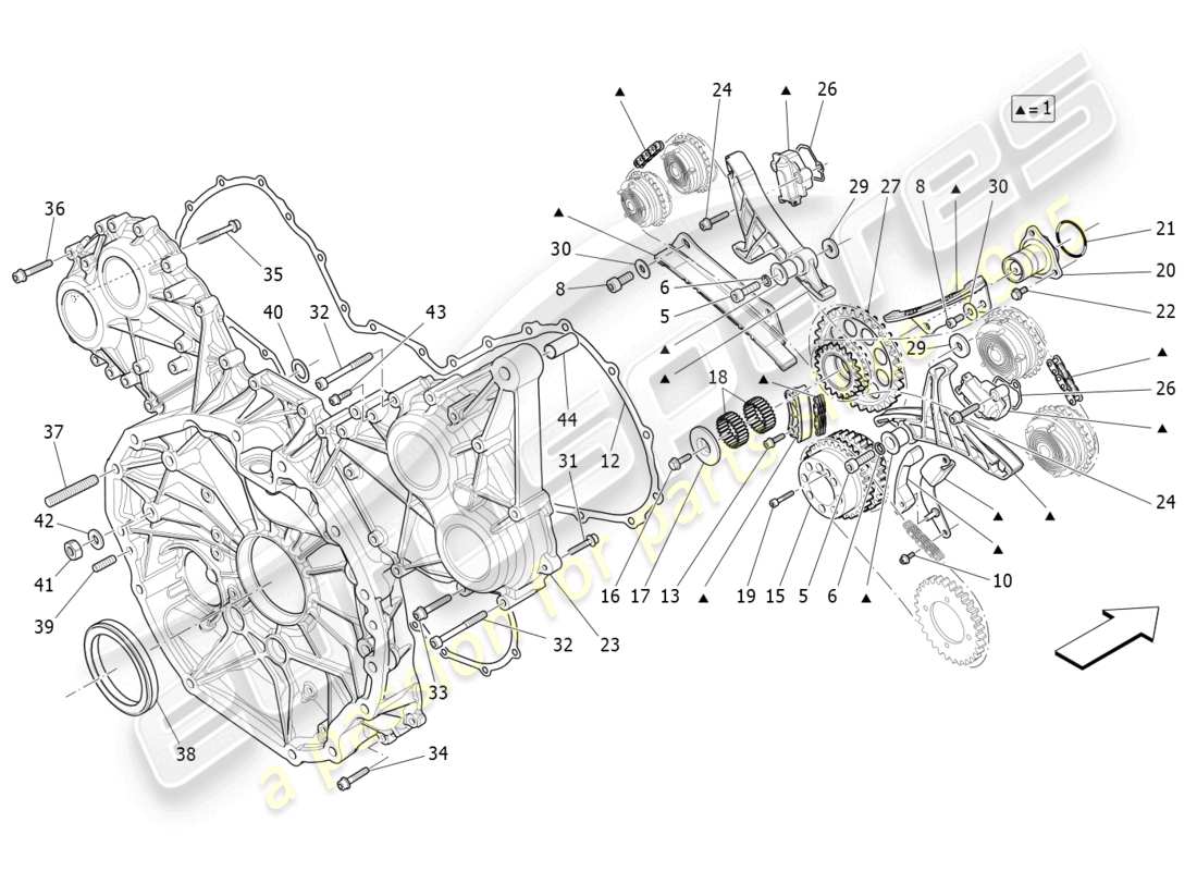 maserati levante gts (2020) diagramma delle parti di temporizzazione