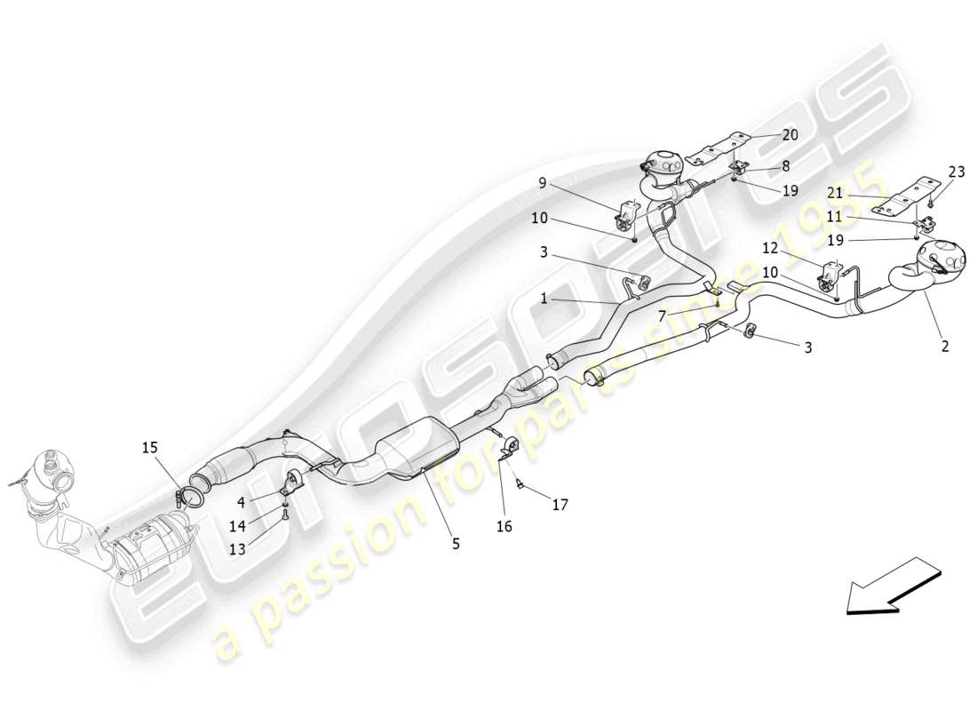 maserati levante (2017) silenziatori diagramma delle parti