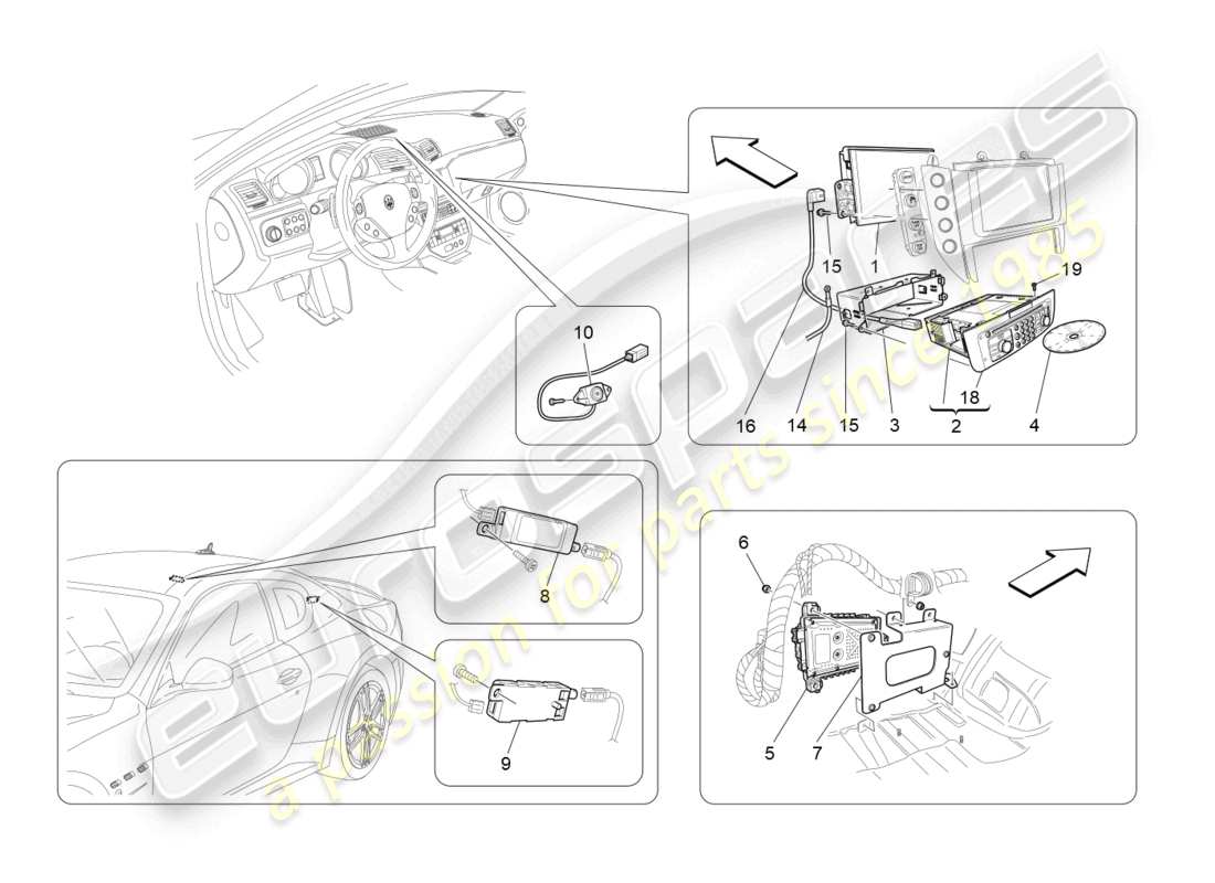 maserati granturismo mc stradale (2012) sistema informatico diagramma delle parti