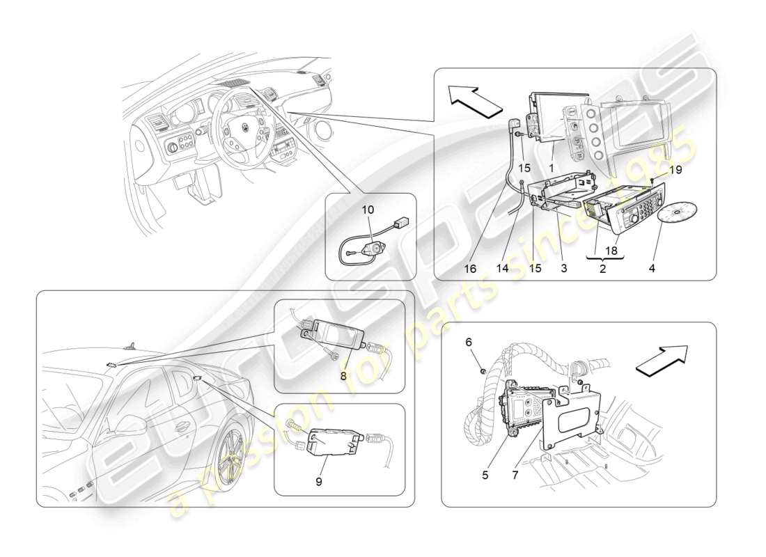 maserati granturismo mc stradale (2012) sistema informatico diagramma delle parti