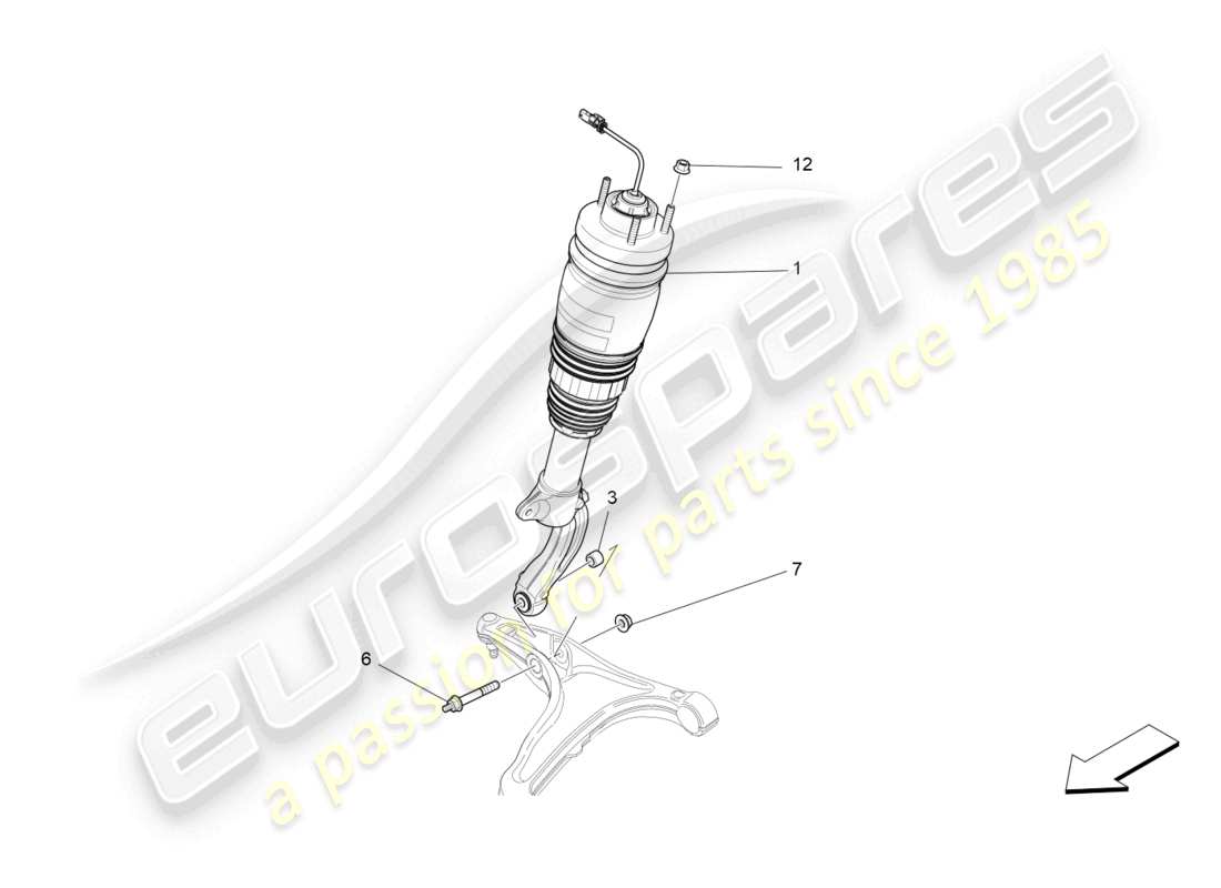 maserati levante trofeo (2020) dispositivi ammortizzatori anteriori diagramma delle parti