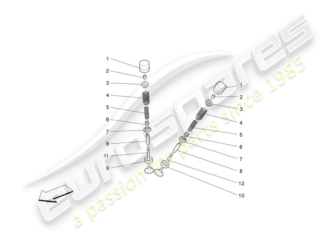 maserati grancabrio mc (2013) valvole diagramma delle parti