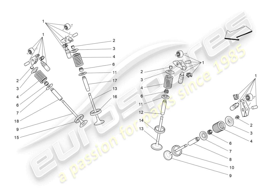maserati levante modena s (2022) valvole diagramma delle parti