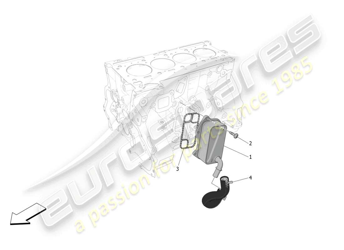 maserati grecale gt (2023) diagramma delle parti dello scambiatore di calore