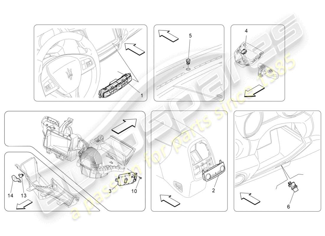 maserati levante (2018) unità a/c: controllo elettronico diagramma delle parti