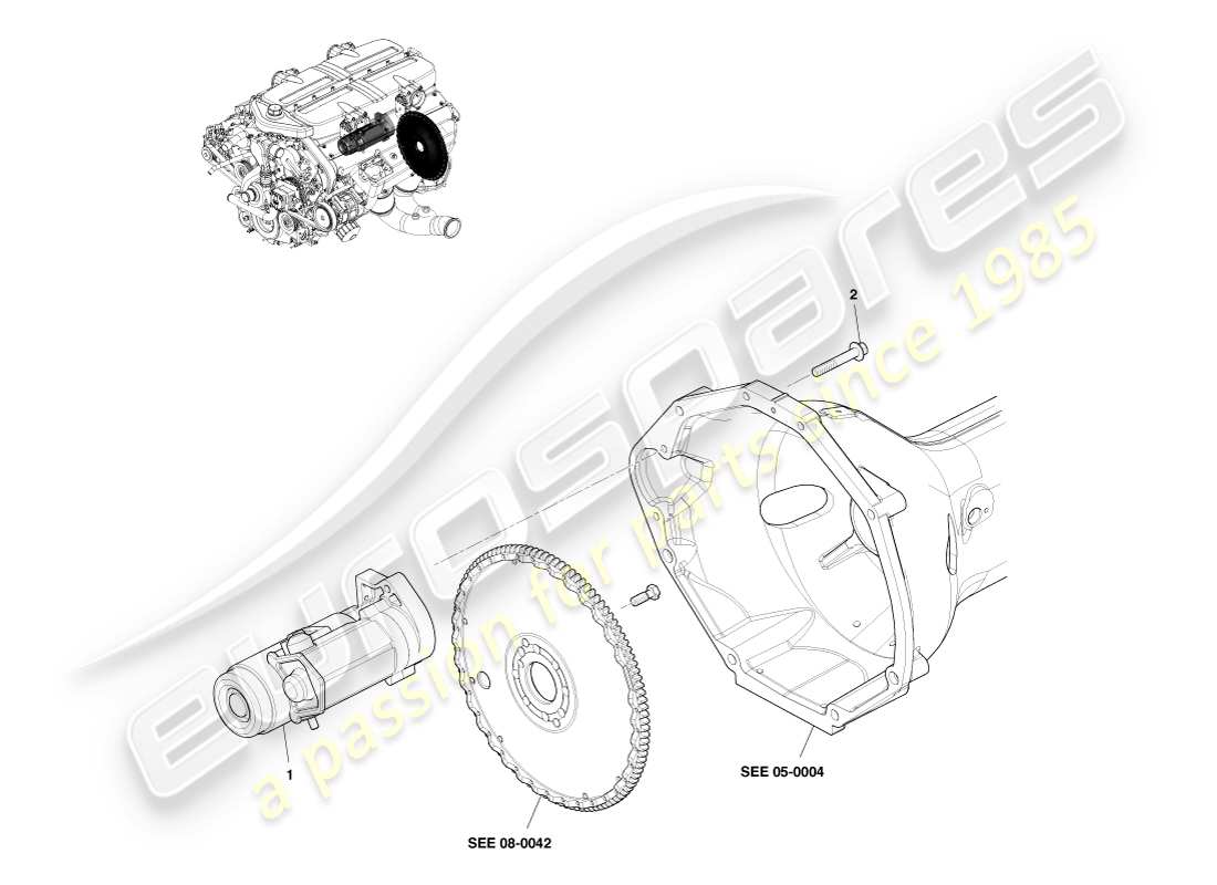 aston martin one-77 (2011) avviamento del motore diagramma delle parti