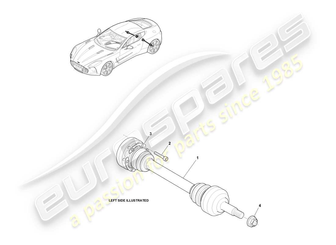 aston martin one-77 (2011) gruppo semialbero posteriore diagramma delle parti