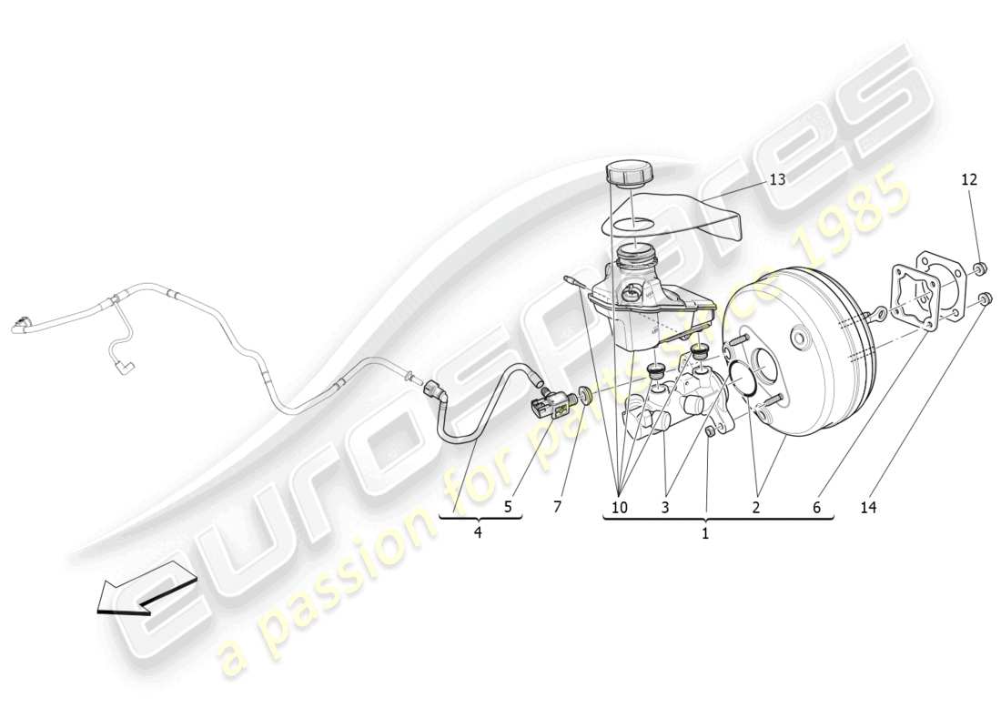 maserati ghibli (2014) servofreno diagramma delle parti