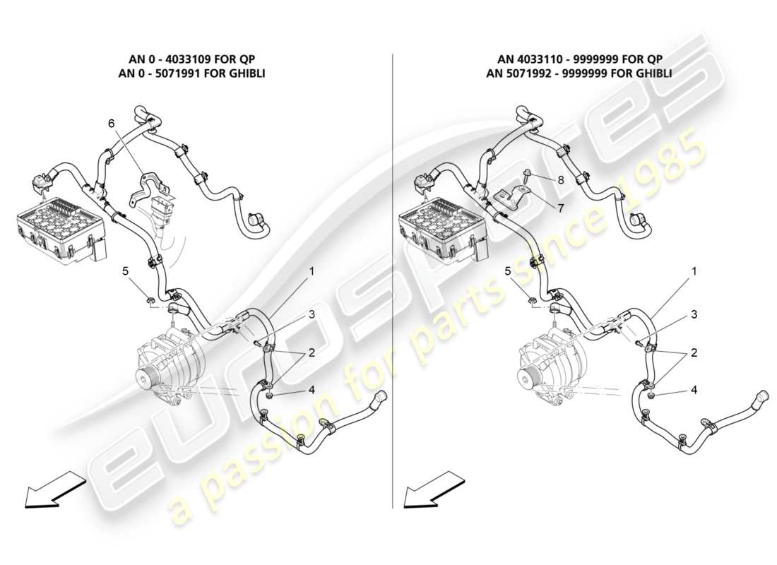 maserati qtp 3.0 tds v6 275hp (2015) schema delle parti del cablaggio principale