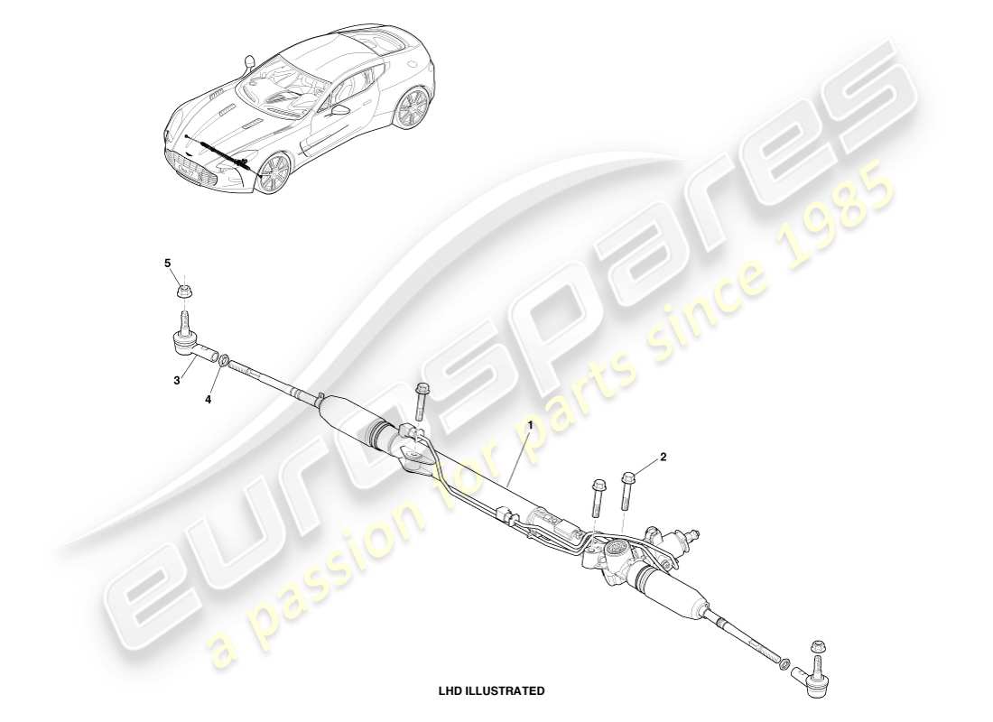 aston martin one-77 (2011) schema delle parti servosterzo