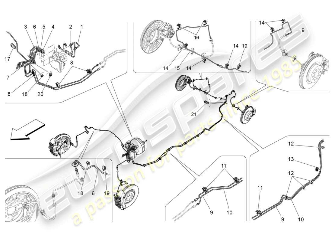 maserati levante gt (2022) linee diagramma delle parti