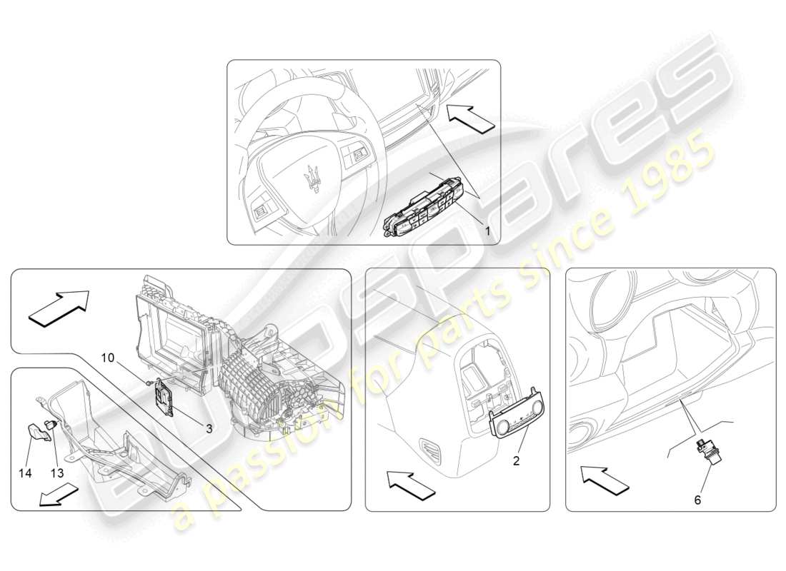 maserati levante gt (2022) unità a/c: controllo elettronico diagramma delle parti