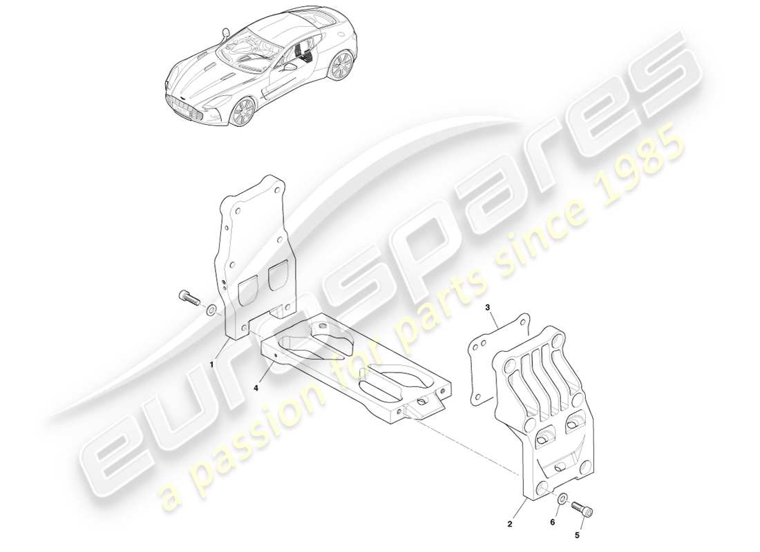 aston martin one-77 (2011) telaio posteriore diagramma delle parti
