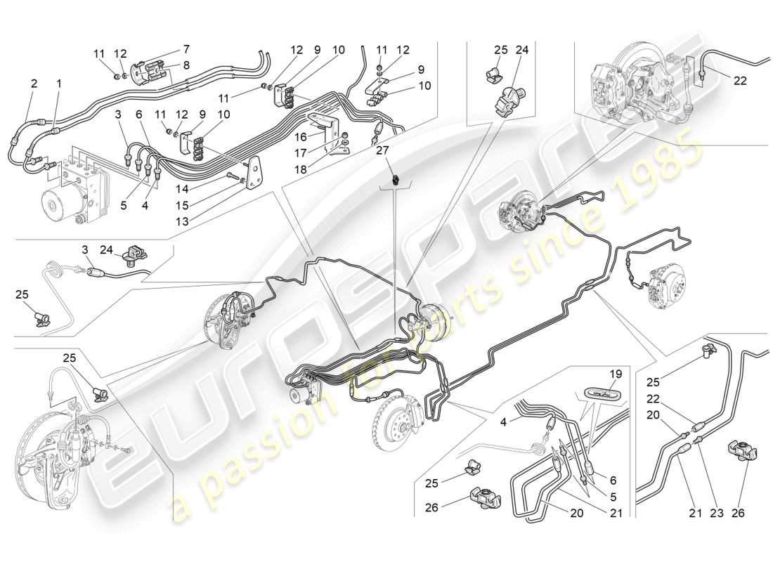 maserati granturismo mc stradale (2013) linee diagramma delle parti