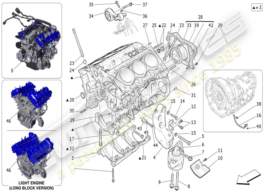 maserati ghibli (2019) schema delle parti del basamento