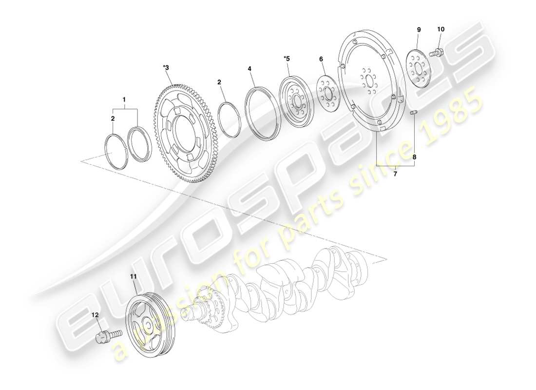 aston martin cygnet (2012) componenti dell'albero motore diagramma delle parti