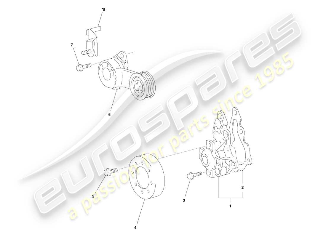 aston martin cygnet (2012) pompa dell'acqua diagramma delle parti