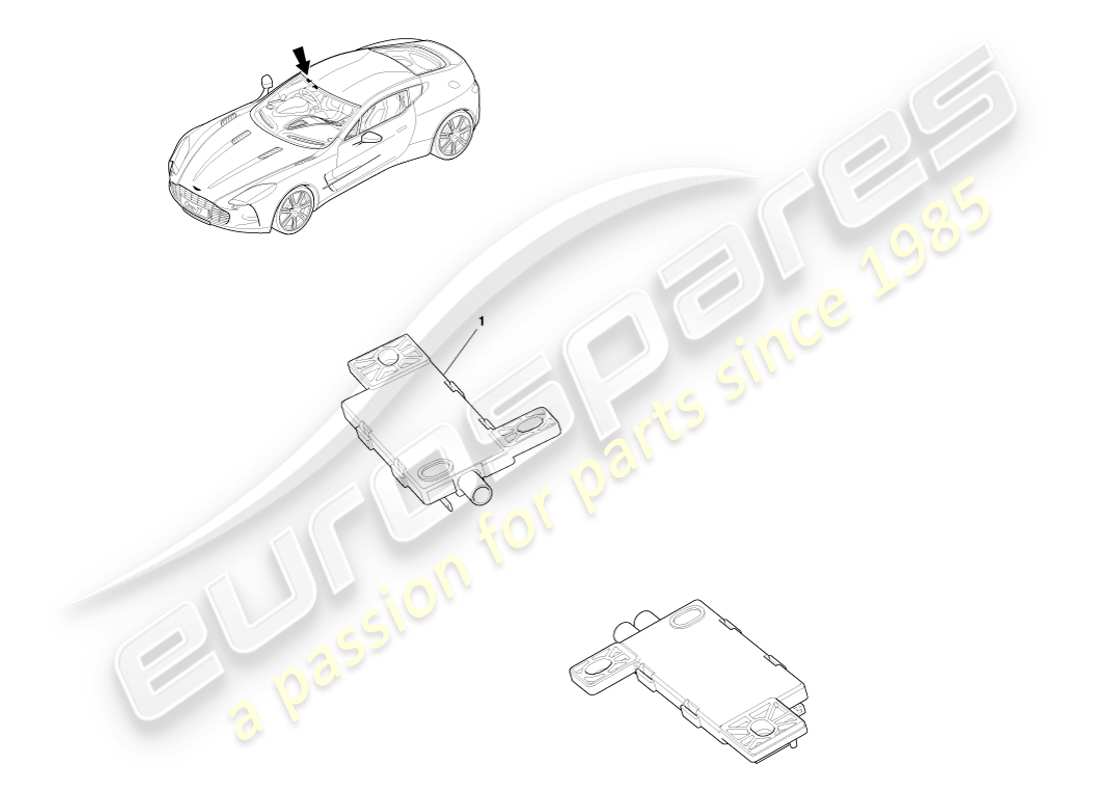 aston martin one-77 (2011) diagramma delle parti dell'antenna radio