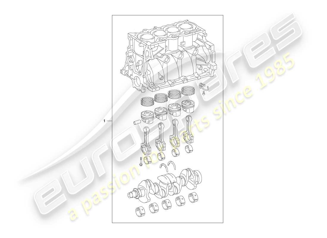aston martin cygnet (2012) diagramma delle parti del gruppo blocco corto