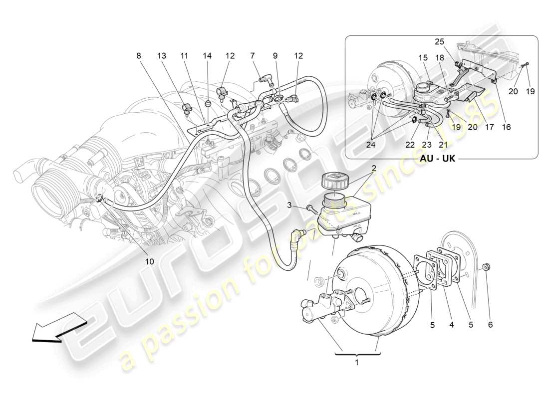 maserati grancabrio mc (2013) servofreno diagramma delle parti