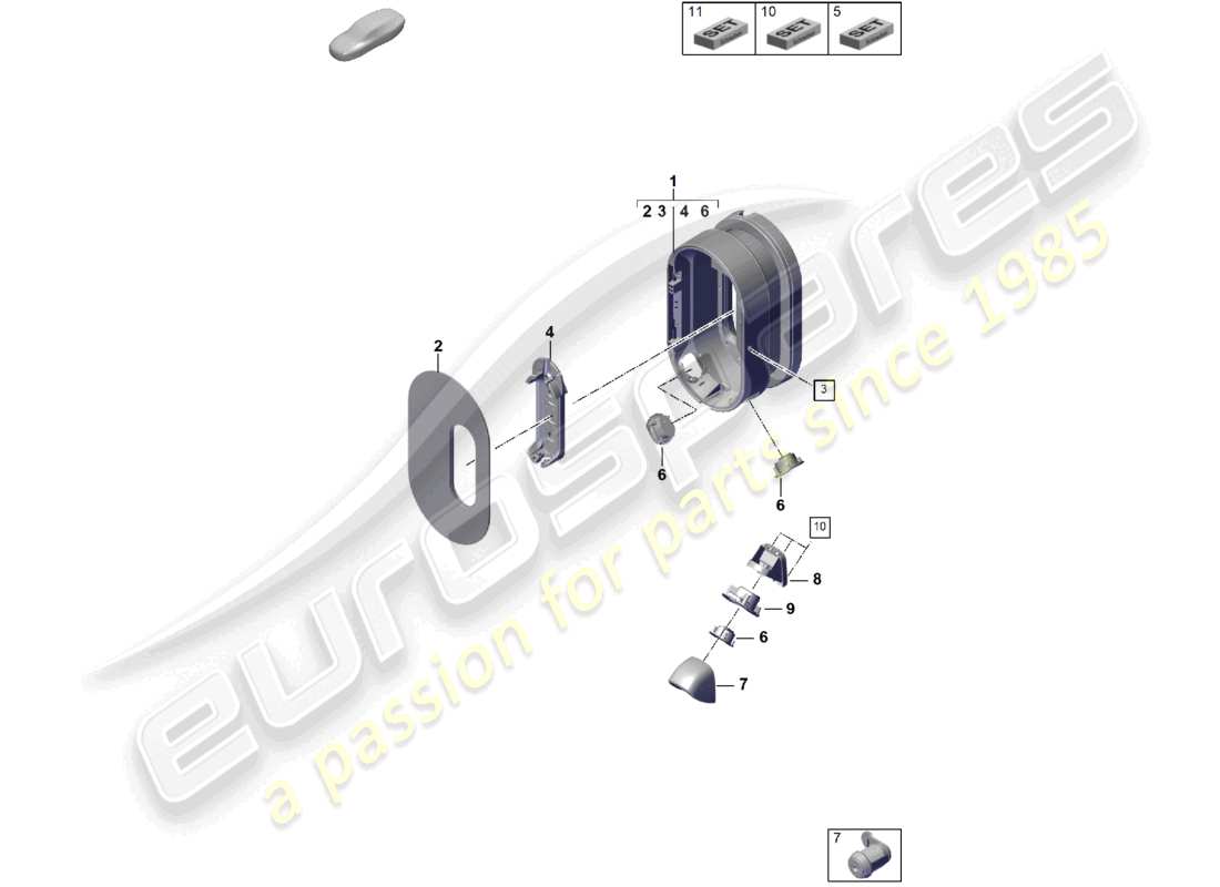un diagramma delle parti dal catalogo delle parti porsche 2025 (cayenne e3 pa)