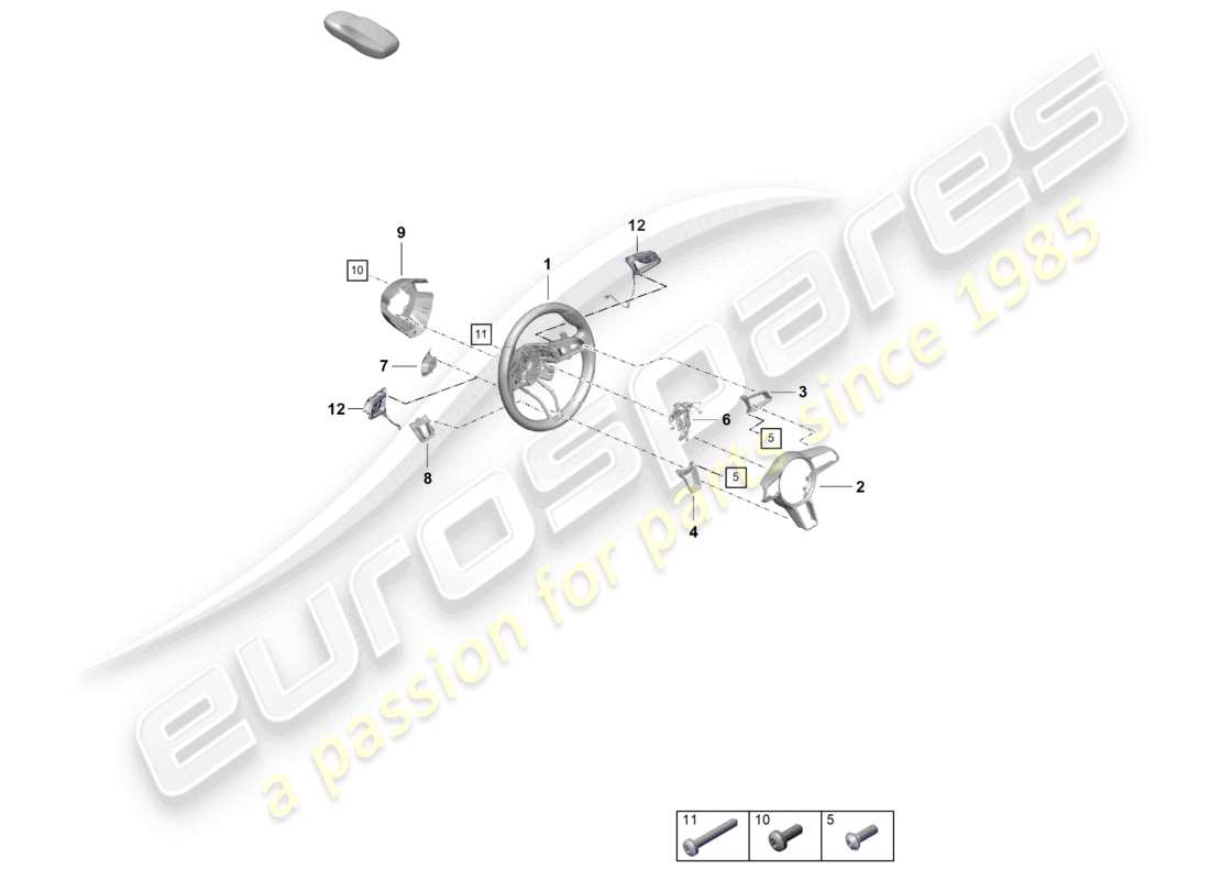 porsche 2021 (718 cayman gt4) volante schema delle parti
