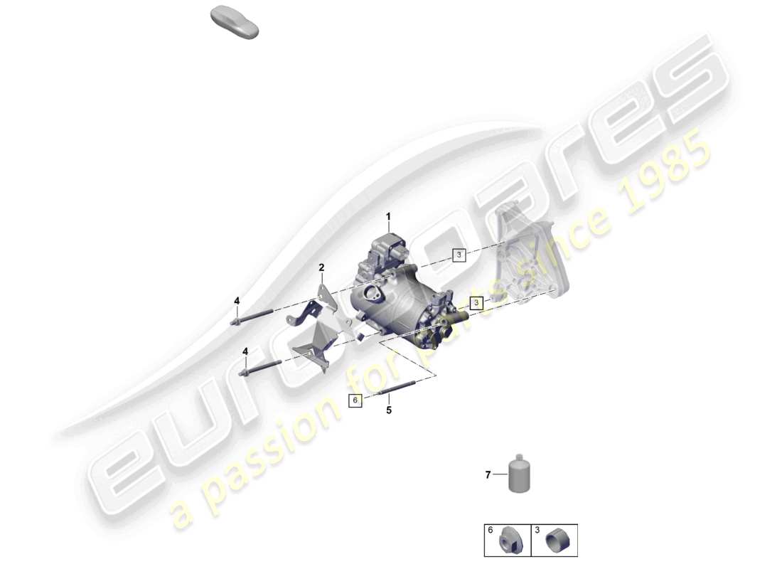 porsche 2026 (cayenne e3 pa) compressore elettrico a/c diagramma delle parti