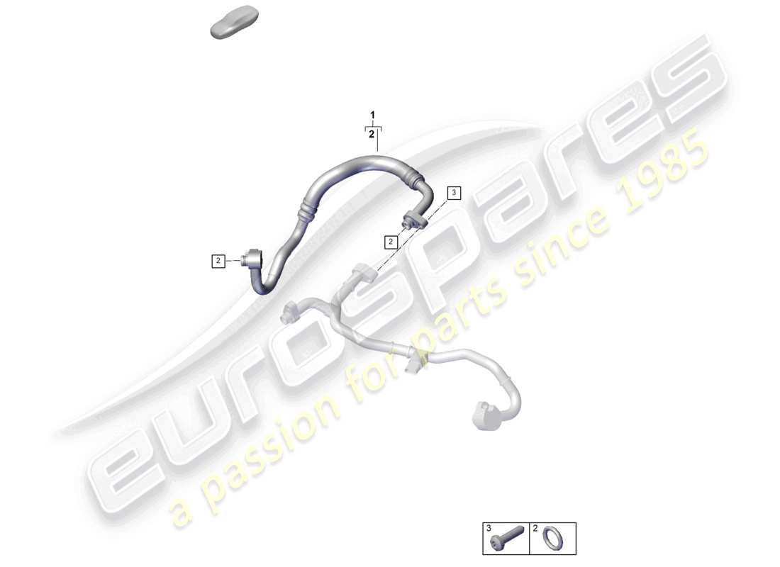 porsche 2024 (992-2) schema delle parti dello scambiatore di calore della linea del refrigerante posteriore dell'aria condizionata