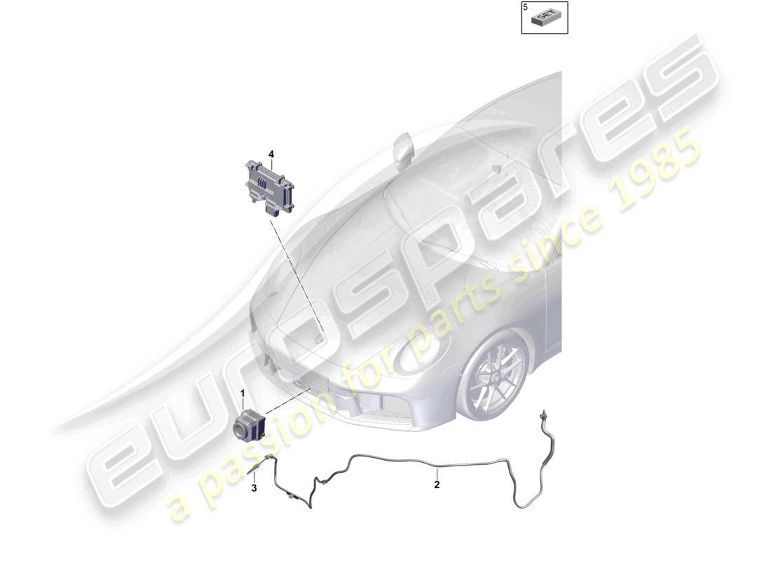 porsche 2026 (992-2) telecamera per sistema di visione notturna singoli componenti per veicoli con sistema di visione notturna schema dei componenti