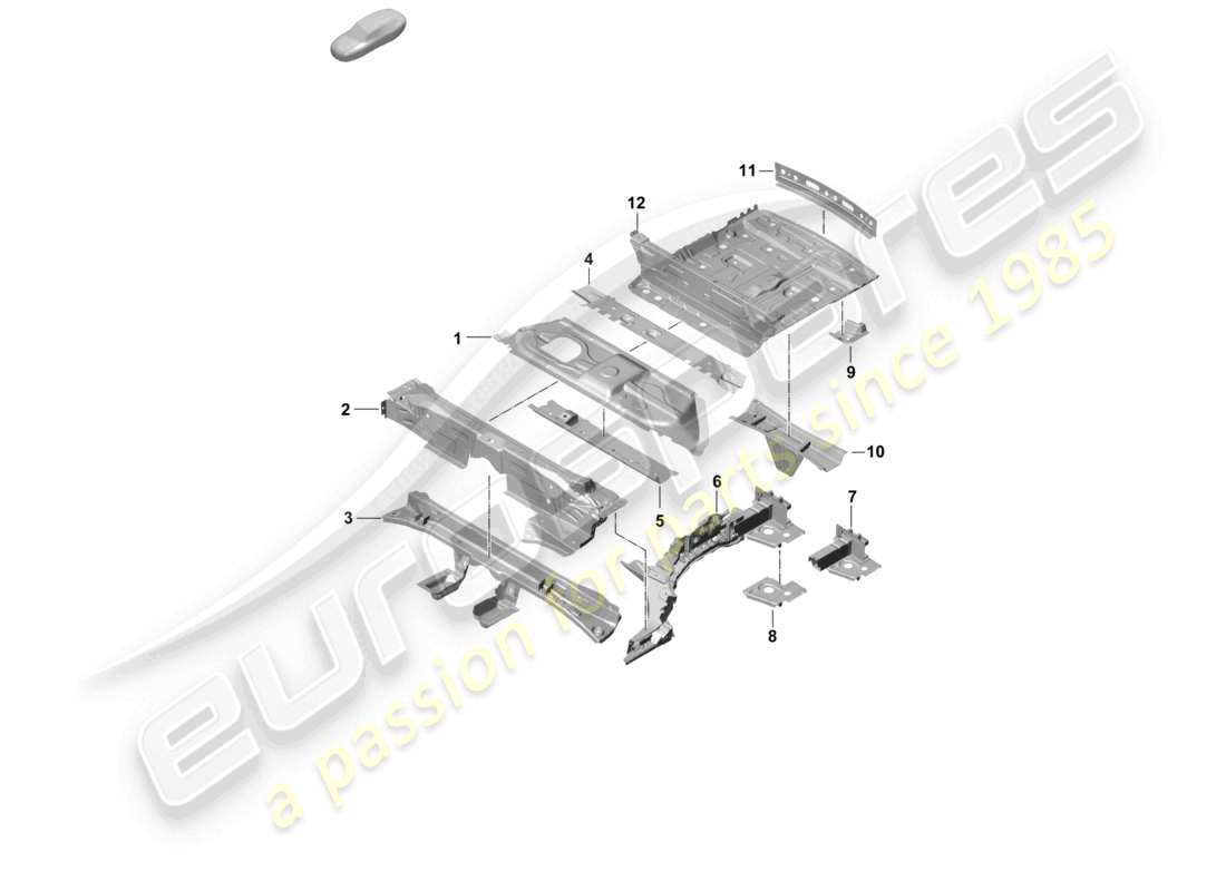 porsche 2025 (cayenne e3 pa) piastra inferiore posteriore diagramma delle parti della parte posteriore