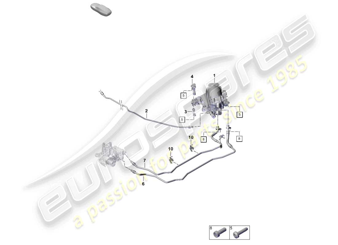 porsche 2024 (992-2) schema delle parti dell'unità pompa idraulica pdcc