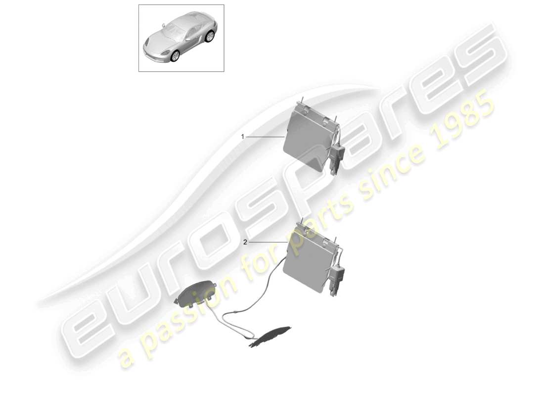 porsche 2021 (718 cayman gt4) componenti pneumatici per sedile schema parte
